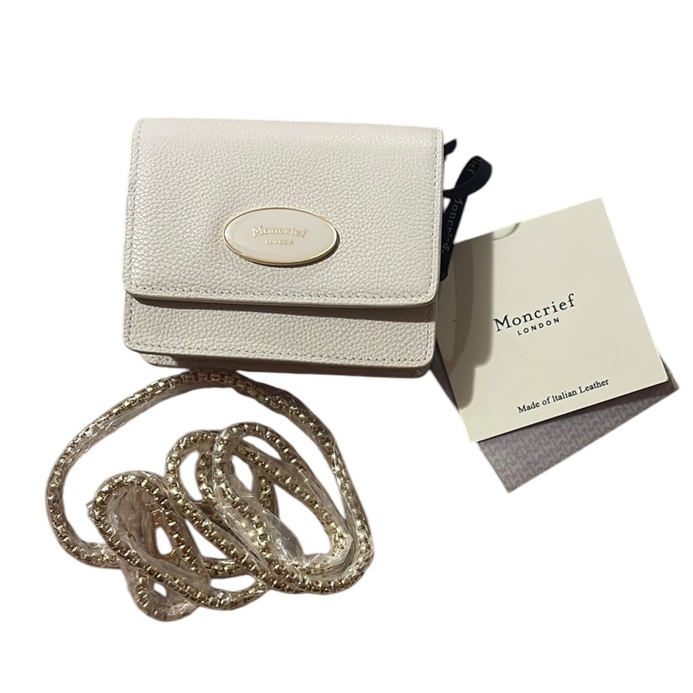 Moncrief London Sloane Textured Leather Wallet with Gold Chain